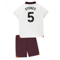 Otroški Nogometni dresi Manchester City John Stones #5 Gostujoči 2023-24 Kratek Rokav (+ Kratke hlače)